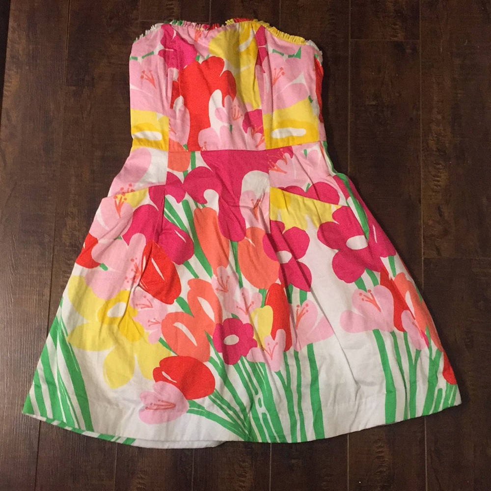 Lilly Pulitzer strapless floral dress